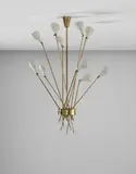Arredoluce, Ceiling light, 1950s, Brass, painted metal