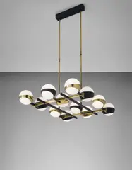 Ceiling light by Stilnovo, circa 1959, Painted brass, brass, opaque glass, sold Jun 2016