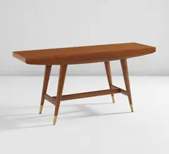 Gio Ponti, Extendable console table, model no. 2134, 1950s, Walnut, walnut-veneered wood, brass