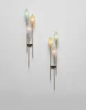 Pair of rare wall lights by Max Ingrand, circa 1956, Brass, frosted glass, sold Jun 2016