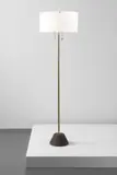 Gino Sarfatti, Floor lamp, model no. 1056, circa 1948, Opaline methacrylate, painted aluminum, brass, painted cast iron