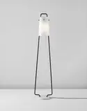 Gino Sarfatti, Floor lamp, model no. 1068, circa 1956, Opaline methacrylate, painted metal, marble
