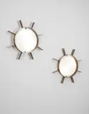 Gio Ponti, Pair of “Il Sole” wall lights, circa 1962, Brass, painted brass, acrylic