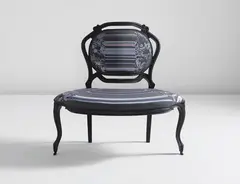 Sebastian Brajkovic, "Lathe II" chair, circa 2006, Bronze, embroidered fabric