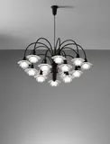 Eighteen-armed "Cascade" ceiling light, type 1/1 shades by Poul Henningsen, circa 1936, Patinated brass, opaque glass, Bakelite, sold Dec 2016