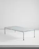 Low table, model no. PK 64 by Poul Kjærholm, designed 1968, Flint-rolled marble, matte chromium-plated steel, offered Dec 2016