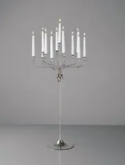 Tapio Wirkkala, Thirteen-branch candelabrum, model no. TW 412, designed 1969, produced 1971, Hand-formed silver