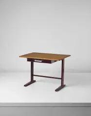 "Cité" table by Jean Prouvé, circa 1932, Painted steel, steel, oak, sold Dec 2016