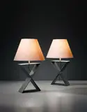 Jean-Michel Frank, Pair of "X" table lamps, from the Hotel Horizonte, Mar del Plata
