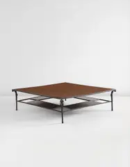 "Grande table basse" by Ingrid Donat, 2003, Patinated bronze, parchment, sold Dec 2016
