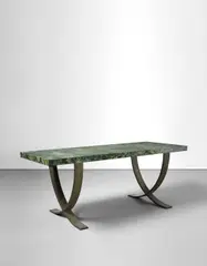 Rare and important dining table by Paolo Buffa, 1930s, Painted steel, breccia delle alpi marble, offered Dec 2016