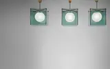 Max Ingrand, Set of three ceiling lights, model no. 2073, 1960s, Glass, brass, painted metal