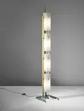 Angelo Lelii, Floor lamp, model no. 12705, circa 1954, Frosted glass, acrylic, painted metal, brass