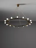 Gino Sarfatti, Early ceiling light, model no. S 00106, 1938-1940, Gold-washed brass, gold-washed steel