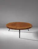 Rare low table by Charlotte Perriand, circa 1956, Mahogany, painted steel, sold Dec 2016