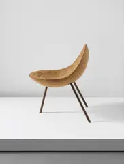Prototype chair, for William A.M. Burden, Northeast Harbor, Maine by Isamu Noguchi, 1947, Burlap-covered steel, copper, sold Dec 2016