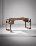 Eugène Printz, Desk, circa 1932, Palmwood-veneered wood, patinated wrought iron
