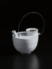 Theodor Bogler, Important teapot, 1925-1926, Glazed earthenware, nickel silver wire
