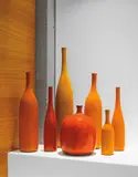 Jacques Ruelland and Dani Ruelland, Group of seven vases, 1960s, Glazed earthenware mixed with manganese