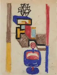 Untitled by Le Corbusier, 1930, Pencil and pastel drawing in colors, on wove paper, sold Dec 2016