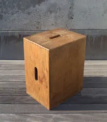 Stool, from a "chambre d’étudiant," Maison du Brésil, Cité Internationale Universitaire de Paris by Le Corbusier, circa 1956-1959, Oak-veneered wood, sold Dec 2016