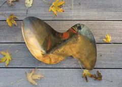 Mathieu Matégot, Small dish, 1960s, Brass