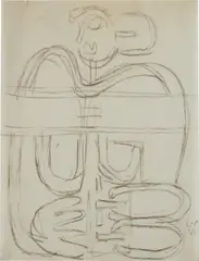 Untitled by Le Corbusier, 1944, Charcoal, on wove paper, the full sheet, sold Dec 2016