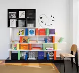 Bookshelf by Ettore Sottsass, 1985, Plastic-laminated wood, painted wood, painted metal, sold Dec 2016