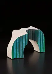 Untitled by André Borderie, 1983, Glazed and painted earthenware, sold Dec 2016