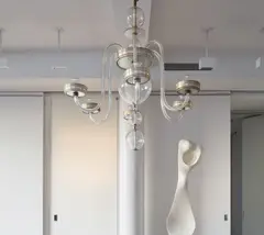 Syrie Maugham, Chandelier, 1920s, Blown glass, silver-plated metal, foil-backed glass