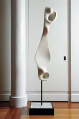 Douglas Deeds, Biomorphic sculpture, circa 1965, Painted fiberglass, painted steel, painted wood, concrete