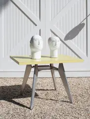 “Cafétéria” table, model no. 511 by Jean Prouvé, circa 1950, Aluminum, laminate-covered wood, plastic, sold Dec 2016