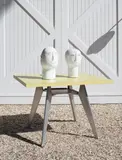 Jean Prouvé, “Cafétéria” table, model no. 511, circa 1950, Aluminum, laminate-covered wood, plastic