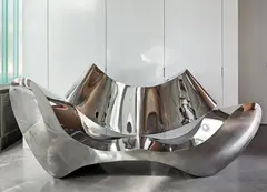 Ron Arad, "D-Sofa", 2003, Mirror-polished stainless steel