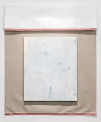 N. Dash, Healer (315), 2012, indigo pigment, gesso, joining compound, linen, watercolor, wood support