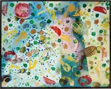Sam Falls, Bananas, Blueberries, Granny Smith Apples, Kiwis, White Grapes, Watermelons, Limes, 2012, acrylic on archival pigment print