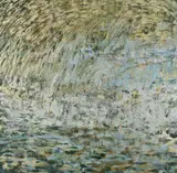 Michelle Sakhai, Splash, 2011, oil, gold, copper, silver on canvas