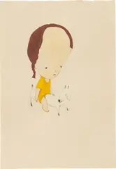 Pal by Yoshitomo Nara, 1997, acrylic, colored pencil, pencil on paper, sold Mar 2015