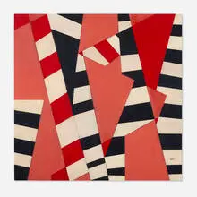 Sandu Darie, Triángulos, 1950, oil and graphite on canvas