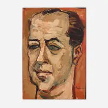 Oswaldo Guayasamín, Portrait of a Man, oil on paper