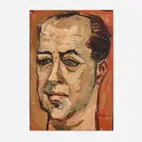 Oswaldo Guayasamín, Portrait of a Man, oil on paper