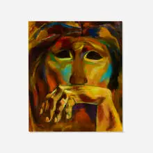 Eduardo Kingman, Rostro, 1985, oil on canvas
