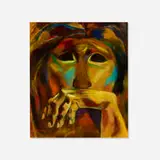 Eduardo Kingman, Rostro, 1985, oil on canvas