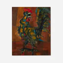 Ernesto Deira, El gallo, 1957, oil on canvas