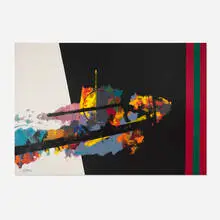 Sidney Gross, Probe Black White, c. 1965, oil on canvas