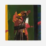 Sidney Gross, Green Abstract Yellow and Black