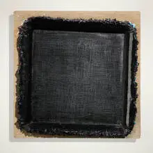 Andrew Dadson, Black Square Restretch, 2015, oil on canvas