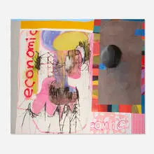 Second City by Molly Zuckerman-Hartung, 2014, mixed media linen collage, sold Apr 2026