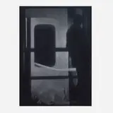 Troy Brauntuch, Untitled (Figure in Doorway), 1994, conté crayon on cotton fabric