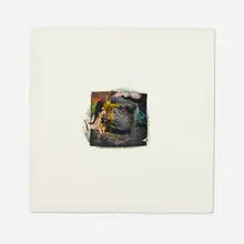 Larry Bell, New Fraction #6, 2002, aluminum and silicon monoxide on paper